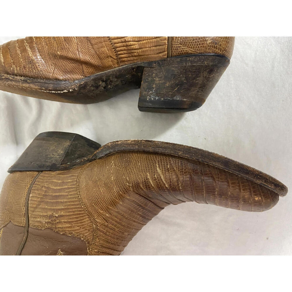 VINTAGE PANHANDLE SLIM WOMEN'S EXOTIC LIZARD SKIN & LEATHER COWGIRL BOOTS 5 B - Picture 7 of 12